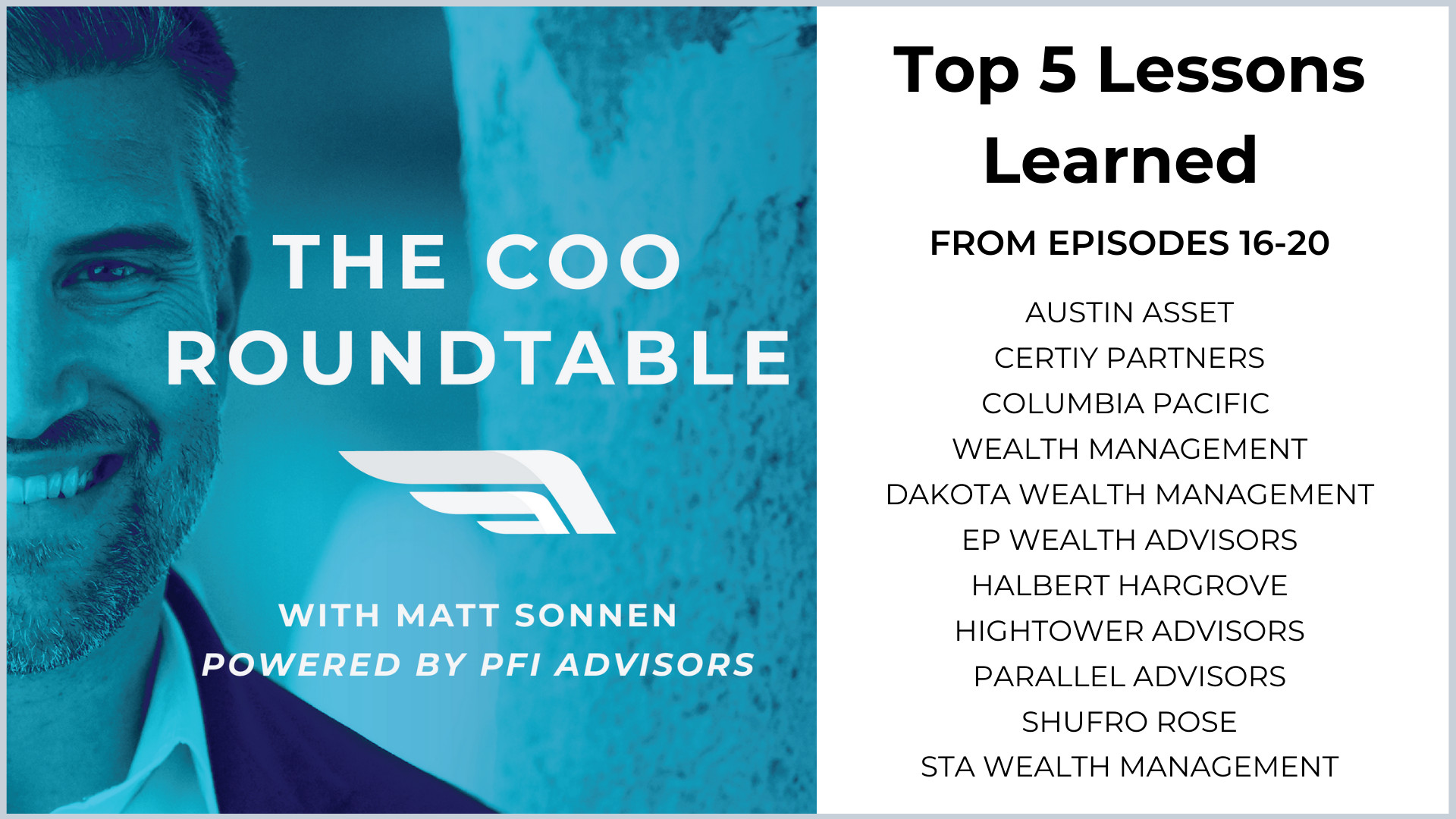 Top 5 Lessons Learned from Episodes  16-20 of The COO Roundtable