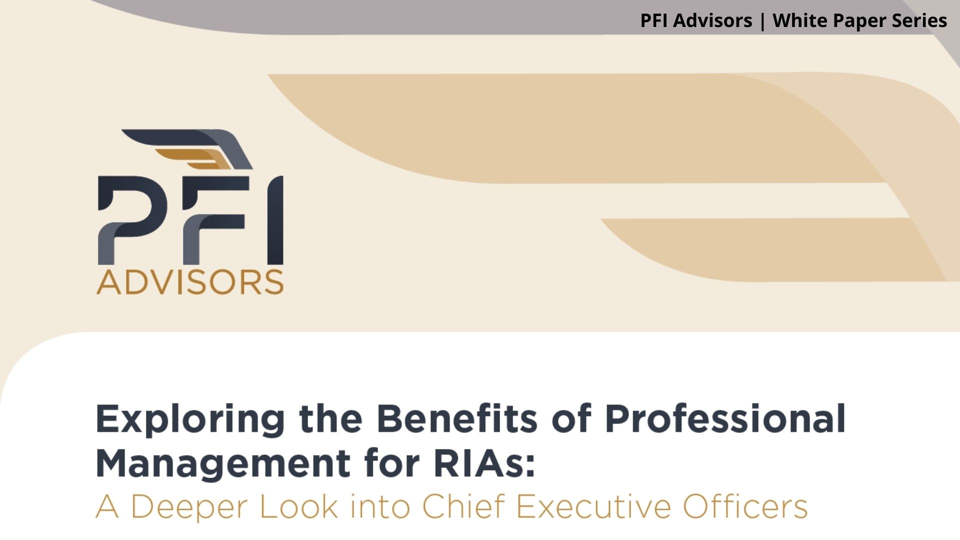 White Paper: The Role of  CEOs at Successful RIAs