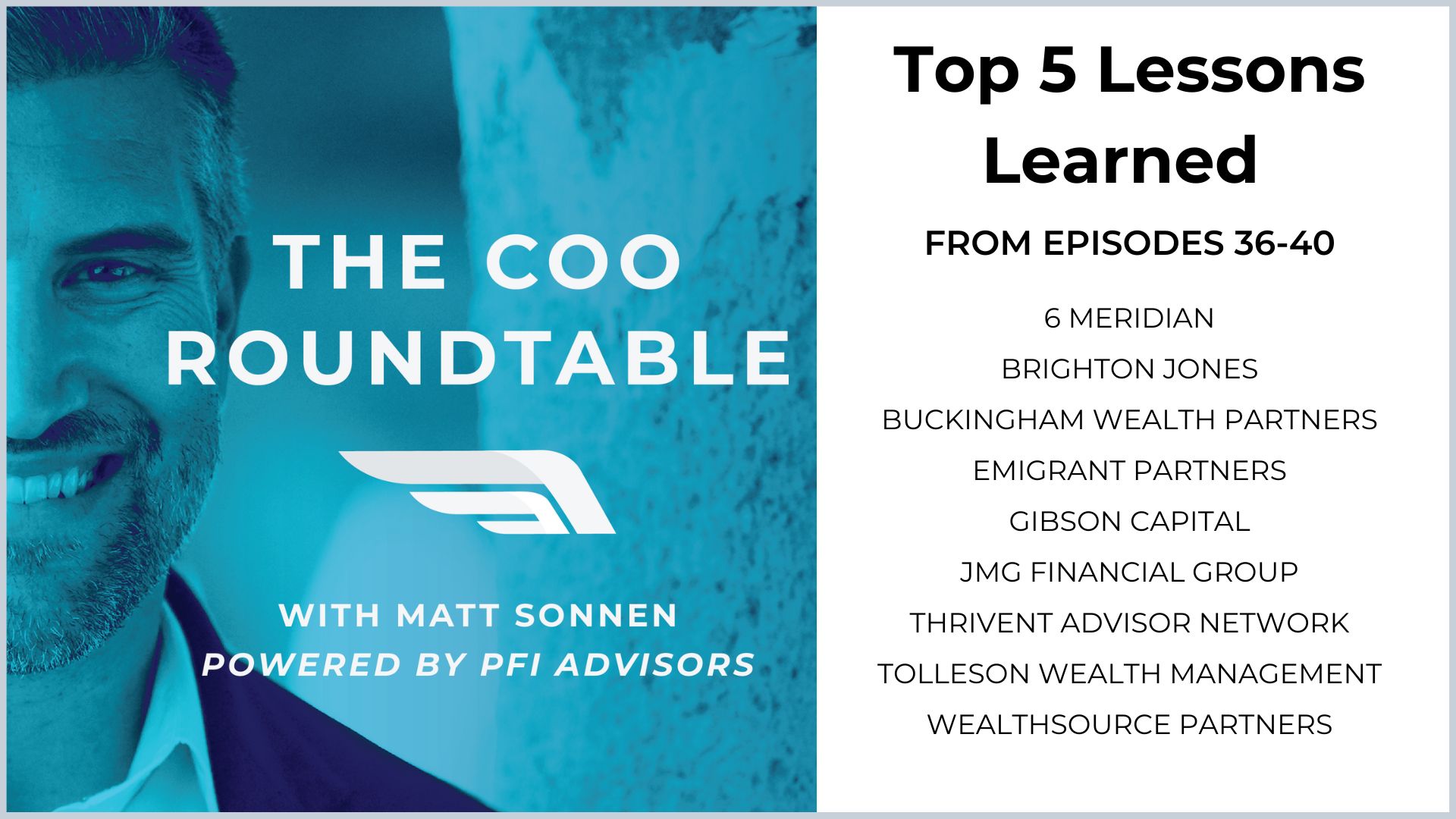Top 5 Lessons Learned from Episodes  36-40 of The COO Roundtable